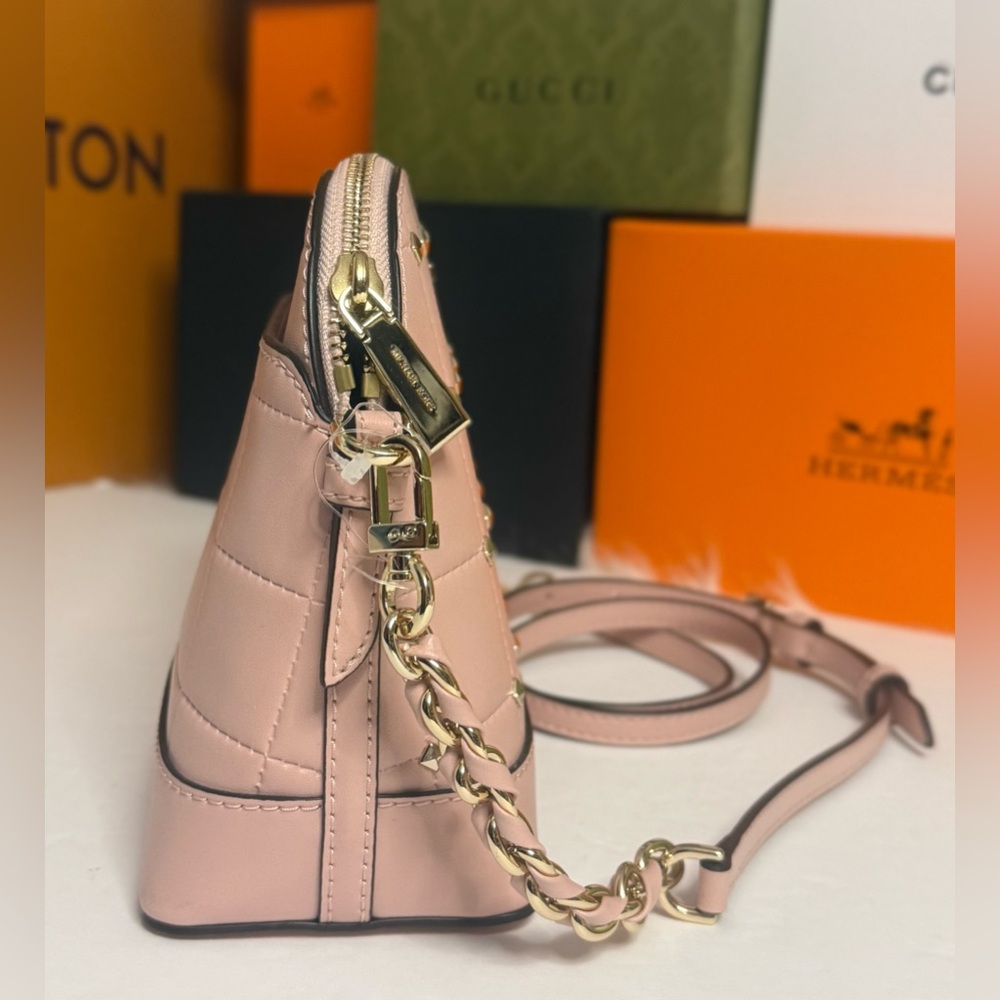 🆕MICHAEL KORS Jet SET CHARM Smokey Rose LG Dome Crossbody - Picture 8 of 16